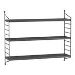 [en.casa] Wandrek Strängnäs met 3 planken 50x60x15 cm donker, Huis en Inrichting, Woonaccessoires | Wandplanken en Boekenplanken