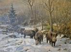 Wilhelm Lorenz (1901-1981) - Wildschweine im Winterwald