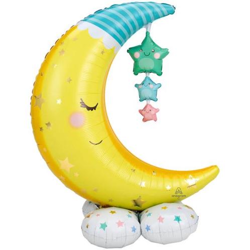 Helium Ballon Maan & Sterren Standaard Leeg 1,27m, Hobby en Vrije tijd, Feestartikelen, Nieuw, Verzenden
