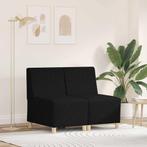 vidaXL Modulaire Bankeenheid Armlos 2 pcs Zwart 55 x 74 x 82, Huis en Inrichting, Banken | Bankstellen, Verzenden, Nieuw, Stof