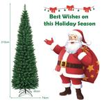 210 cm Kerstboom Kunstkerstboom in Potloodvorm Onverlichte K