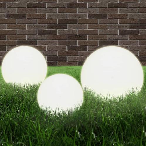 vidaXL LED-bollampen rond 20/30/40 cm PMMA 3 st, Tuin en Terras, Buitenverlichting, Nieuw, Verzenden