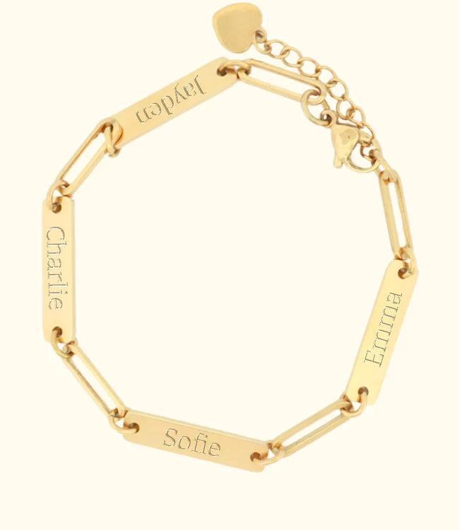 Armbandjes met naam, Sieraden, Tassen en Uiterlijk, Armbanden, Nieuw, Met bedels of kralen, Met edelsteen, Met strass, Staal, Verzenden