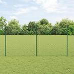 vidaXL Kettinglinkhek met 10 U-Palen Groen 1.6x10 m Staal, Verzenden, Nieuw