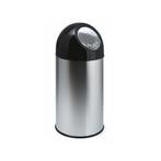 Afvalbak met pushdeksel 40 ltr - RVS/Zwart, Huis en Inrichting, Woonaccessoires | Prullenbakken, Verzenden, Nieuw