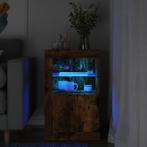 vidaXL Bijzetkast met LED bewerkt hout gerookt eikenkleurig, Huis en Inrichting, Kasten | Overige, Verzenden, Nieuw