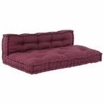 vidaXL Pallet Sofa Kussen 2 pcs Bordeaux Stof, Huis en Inrichting, Verzenden, Nieuw