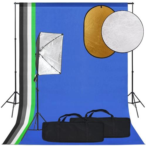 vidaXL Fotostudioset met softboxlamp, achtergrond en, Audio, Tv en Foto, Fotografie | Fotostudio en Toebehoren, Nieuw, Verzenden