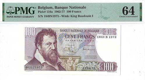 100 francs 1962 - 1977 - PMG 64, Postzegels en Munten, Munten en Bankbiljetten | Verzamelingen, Verzenden