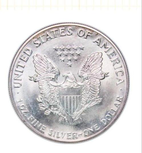 Verenigde Staten. 1 Dollar 1990 Américan Silver Eagle, Postzegels en Munten, Munten | Europa | Niet-Euromunten