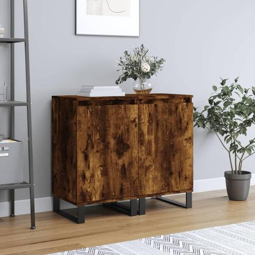 vidaXL Dressoirs 2 st 40x35x70 cm bewerkt hout gerookt, Huis en Inrichting, Kasten | Dressoirs, 25 tot 50 cm, Nieuw, Minder dan 50 cm
