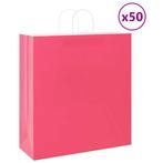 vidaXL Papieren zakken 50 st met hengsels 45x17x48 cm roze, Verzenden, Nieuw