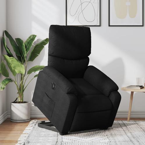 vidaXL Sta-op-stoel elektrisch verstelbaar stof zwart, Huis en Inrichting, Fauteuils, Nieuw, Verzenden