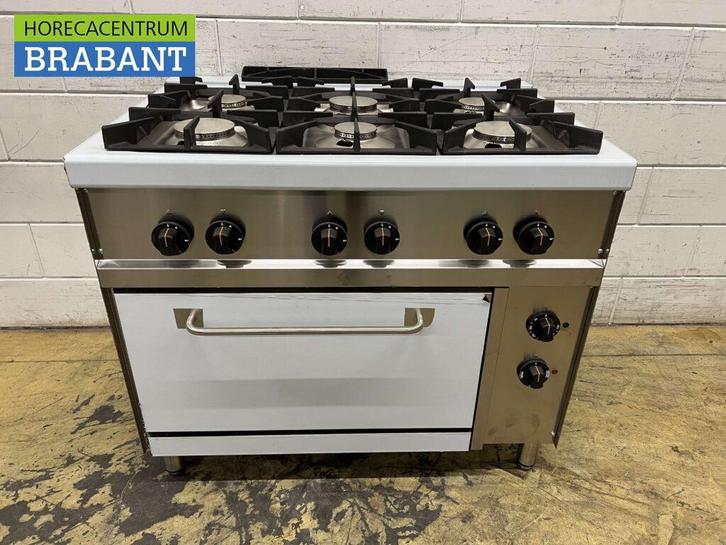 RVS Giga 6 pits Fornuis Gasfornuis met elektrische oven 100, Zakelijke goederen, Horeca | Keukenapparatuur, Nieuw zonder verpakking