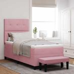 vidaXL Boxspring bed met matras Roze 80 x 200 cm Fluweel, Huis en Inrichting, Verzenden, Nieuw, Stof