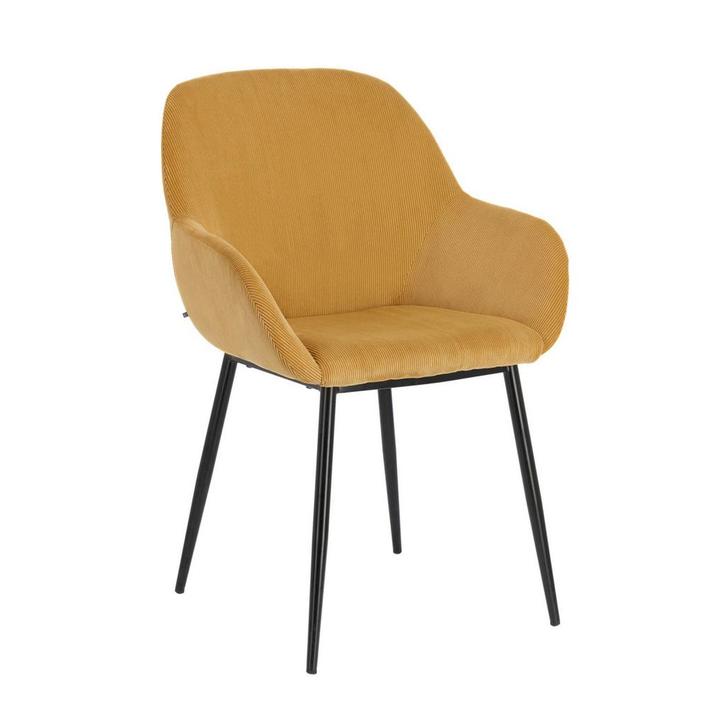 *WOONWINKEL* Kave Home Konna Eetkamerstoel Ribfluweel Moster, Huis en Inrichting, Stoelen, Nieuw, Verzenden