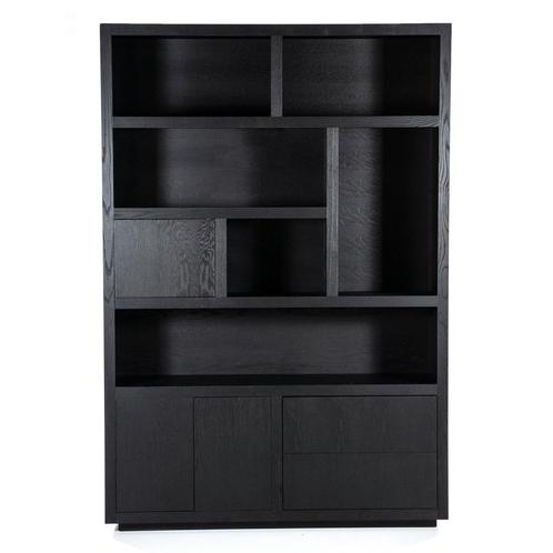 *WOONWINKEL* Eleonora Helsinki Boekenkast Zwart Eiken 150 Cm, Huis en Inrichting, Kasten | Wandmeubels, Nieuw, Verzenden