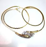 Ketting met hanger - 14 karaat Geel goud, Witgoud Diamant, Sieraden, Tassen en Uiterlijk, Antieke sieraden