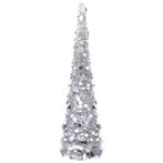 vidaXL Kunstkerstboom pop-up 180 cm PET zilverkleurig, Diversen, Kerst, Verzenden, Nieuw