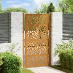 vidaXL Poort met bladontwerp 105x180 cm weervast staal, Verzenden, Nieuw
