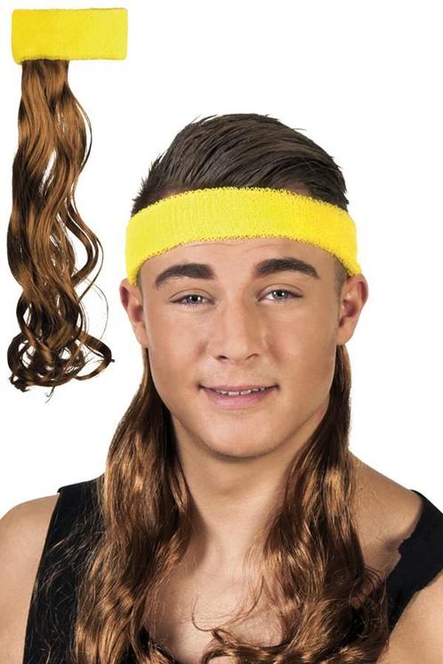 Hoofdband Matje Bruin Haar Zweetband Geel Pruik Mullet Fout, Kleding | Dames, Carnavalskleding en Feestkleding, Accessoires, Nieuw
