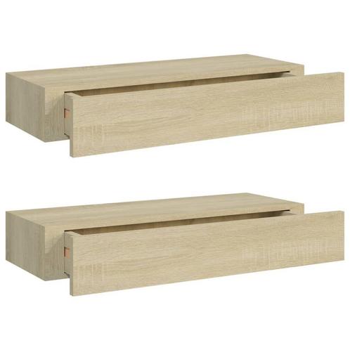 Eiken Wandschappen viaXL - met Lade | OP = OP | 45% Voord..., Huis en Inrichting, Woonaccessoires | Wandplanken en Boekenplanken