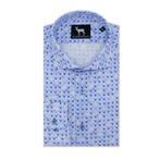 GENTS - Blumfontain print wit-blauw - M7 39/40, Kleding | Heren, Overhemden, Verzenden, Nieuw