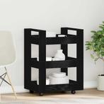 vidaXL Keuken Trolley Zwart eiken 60 x 45 x 80 cm Bewerkt, Huis en Inrichting, Keuken | Keukenbenodigdheden, Verzenden, Nieuw