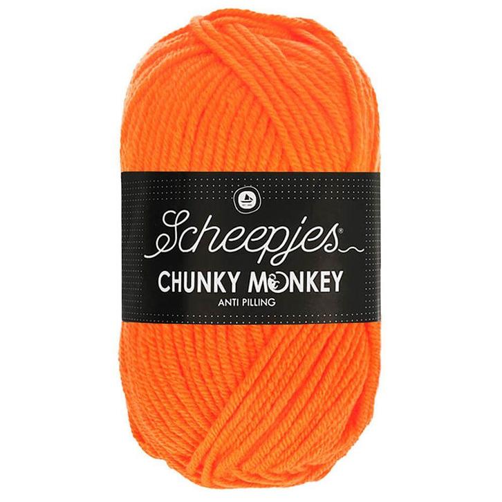Scheepjes Chunky Monkey - 1256 neon orange - Acryl Garen, Hobby en Vrije tijd, Breien en Haken, Ophalen of Verzenden
