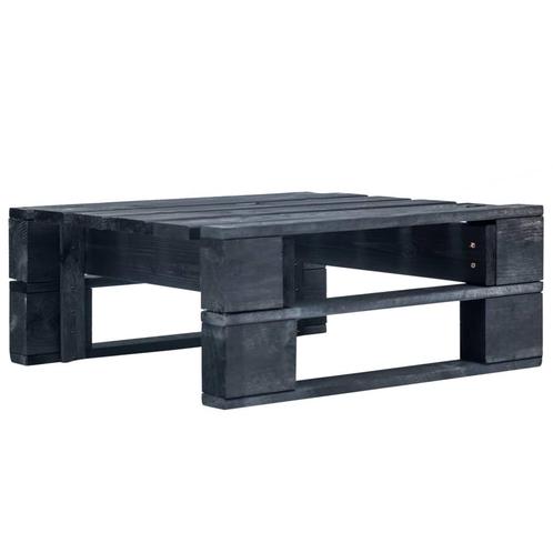 vidaXL Tuinhocker pallet hout zwart, Tuin en Terras, Tuinsets en Loungesets, Nieuw, Verzenden