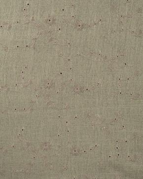 Broderie Viscose/Linnen Bloemetjes Leger Groen, Hobby en Vrije tijd, Stoffen en Lappen, Groen, Nieuw
