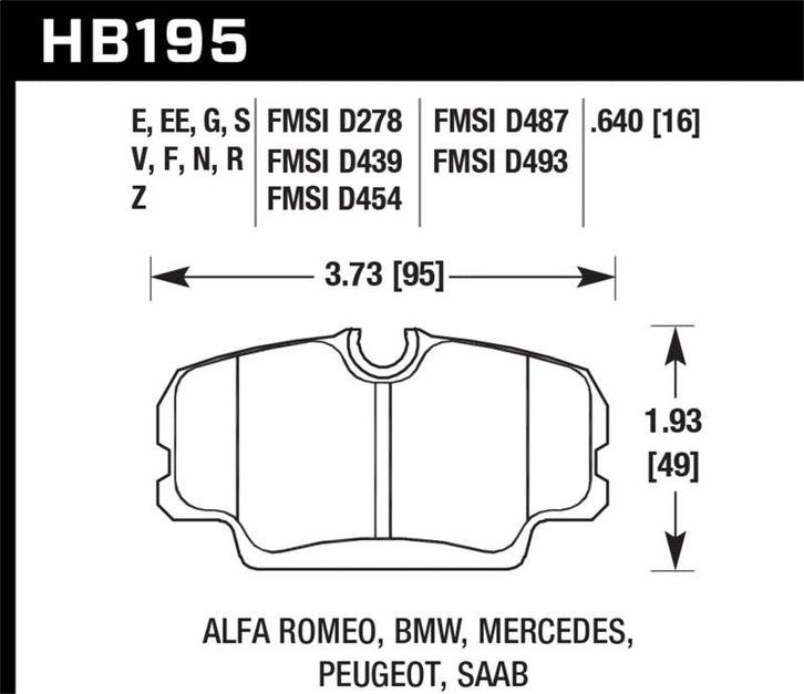 Hawk 84-4/91 BMW 325 (E30) Blue 9012  Race Front Brake Pads, Auto-onderdelen, Remmen en Aandrijving, Ophalen of Verzenden
