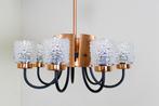 Vintage hanglamp jaren 70 - 8-armig, Huis en Inrichting, Lampen | Hanglampen, Zo goed als nieuw, Glas, Vintage