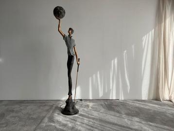 “Design Vloerlamp Golfer – Brons,  afm 183cm beschikbaar voor biedingen