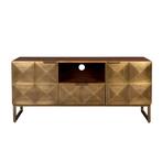 *WOONWINKEL* Tv-meubel Mangohout Goud, Huis en Inrichting, Verzenden, Nieuw