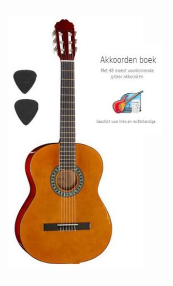 Linkshandige 4/4 gitaar, Gratis akkoordenboek en 2 plectrums beschikbaar voor biedingen