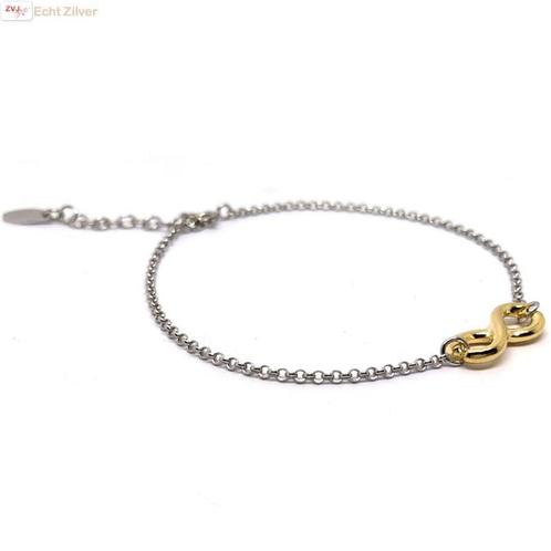 925 zilveren armbandje met verguld infinity bedel, Sieraden, Tassen en Uiterlijk, Armbanden, Nieuw, Verzenden