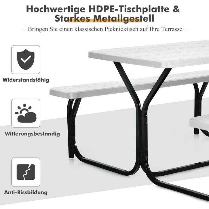 2dekans | Coast Beer Tent Set picknicktafel en 2 banken met, Tuin en Terras, Tuinsets en Loungesets, Zo goed als nieuw, Ophalen of Verzenden
