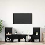 vidaXL TV-kast 3 pcs Zwart 107 x 35 x 37 cm Bewerkt hout, Huis en Inrichting, Kasten | Televisiemeubels, Minder dan 50 cm, Verzenden