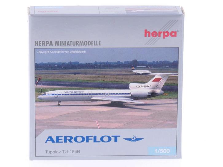 Schaal 1:500 Herpa 510547 Aeroflot Tupolev Tu-154B Reg. C..., Hobby en Vrije tijd, Modelbouw | Vliegtuigen en Helikopters, Zo goed als nieuw