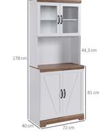 Keukenkast met Glazen Deuren en Aanrecht – 178x72x40 cm, Huis en Inrichting, Verzenden, Nieuw