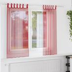 vidaXL Gordijnen voile met lussen 2 st 140x140 cm wijnrood, Huis en Inrichting, Stoffering | Gordijnen en Lamellen, Verzenden