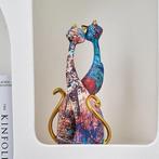 Beeldje - Pair of multicolored cats (2) - Hars, Antiek en Kunst