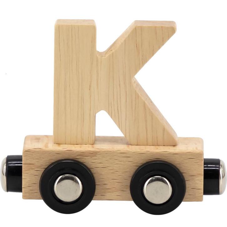 Houten lettertrein in naturel hout – losse letter K om de., Kinderen en Baby's, Speelgoed | Houten speelgoed, Nieuw, Ophalen of Verzenden