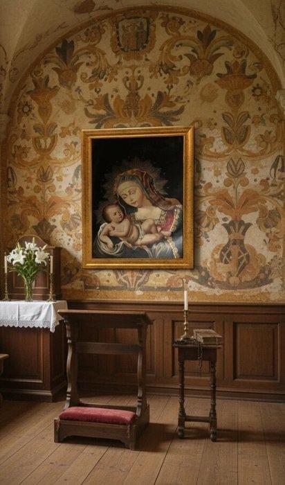École du Cusco (XX) - Notre-Dame du Baiser, Antiek en Kunst, Kunst | Schilderijen | Klassiek