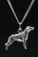 Zilveren Weimaraner langhaar ketting hanger - groot, Verzenden, Nieuw