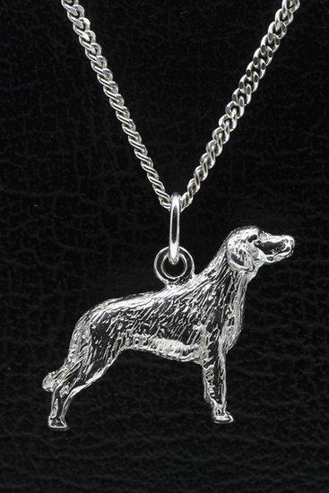 Zilveren Weimaraner langhaar ketting hanger - groot, Sieraden, Tassen en Uiterlijk, Kettinghangers, Verzenden