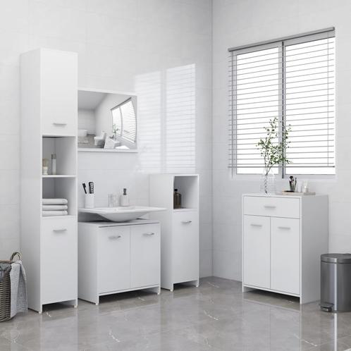 vidaXL 4-delige Badkamermeubelset wit, Huis en Inrichting, Badkamer | Badkamermeubels, Nieuw, Verzenden