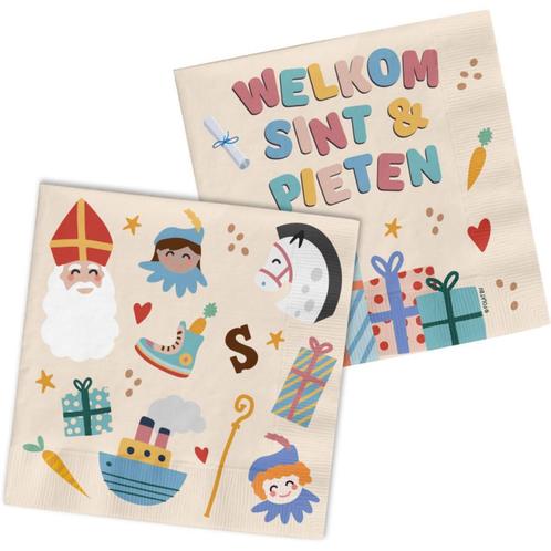 Servetten Welkom Sint & Pieten, Hobby en Vrije tijd, Feestartikelen, Nieuw, Verzenden