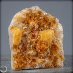 Prachtige Citrien Kwarts met Calciet Kristal Druse,, Verzamelen, Mineralen en Fossielen